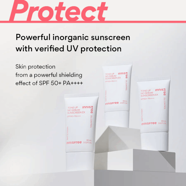 INNISFREE Tone-up No Sebum Sunscreen EX 60 ml - Image 3