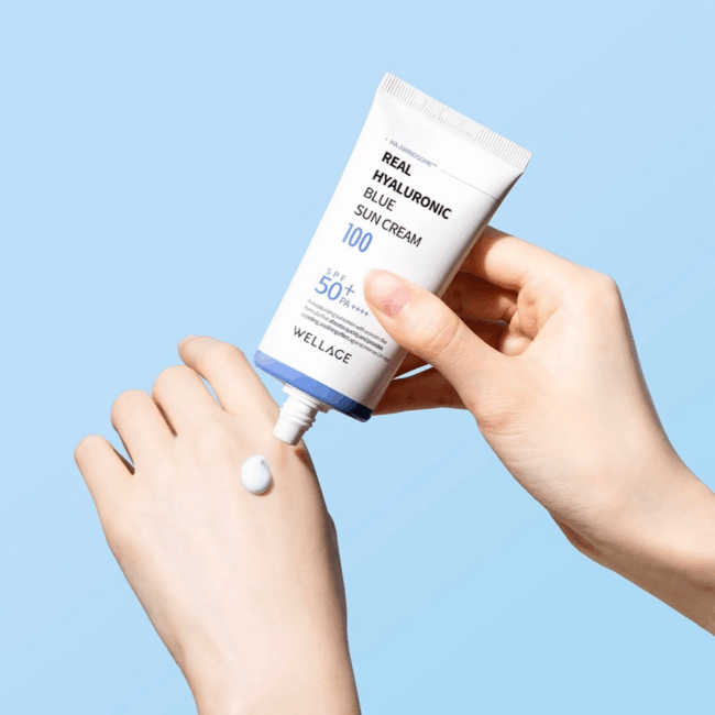 WELLAGE REAL HYALURONIC BLUE SUN CREAM 50ml - Image 2
