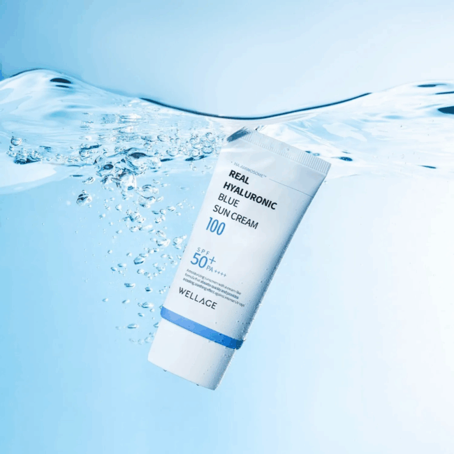 WELLAGE REAL HYALURONIC BLUE SUN CREAM 50ml - Image 4