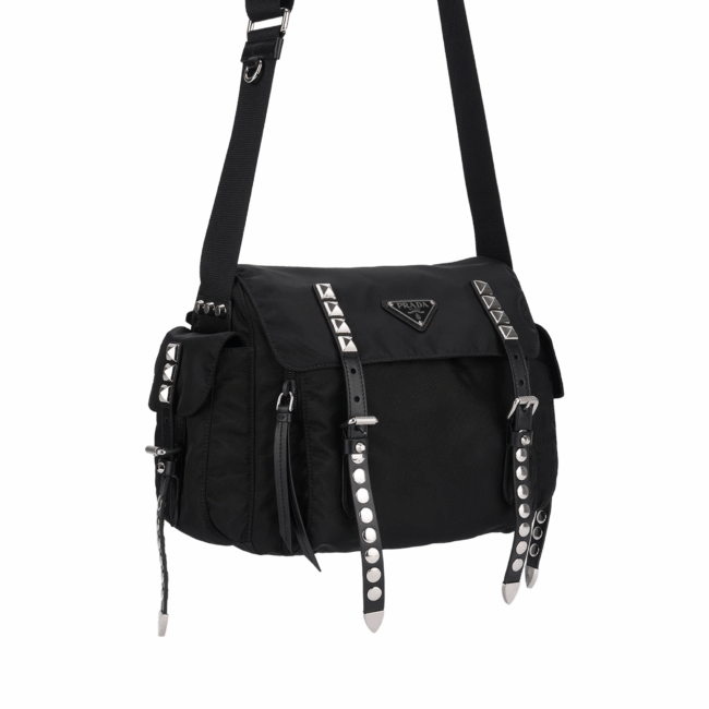 PRADA Nylon Stud Shoulder Bag - Image 2