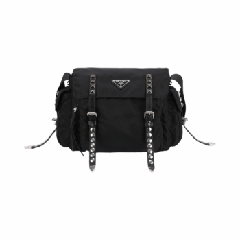PRADA Nylon Stud Shoulder Bag